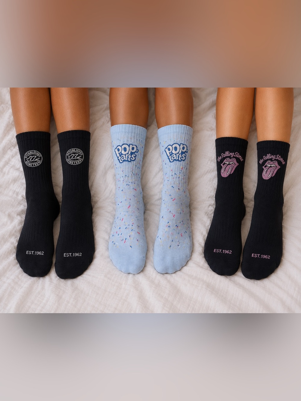 American Eagle Outfitters Black and Light Blue Socks Set